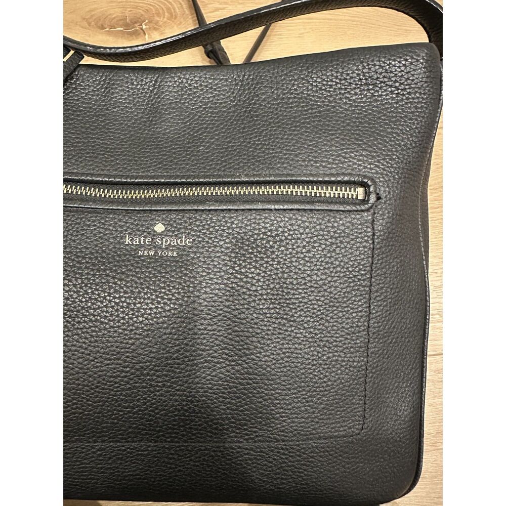Kate Spade Black Pebbled Leather Crossbody Purse Handbag w/ Tassel GUC! - Picture 13 of 15